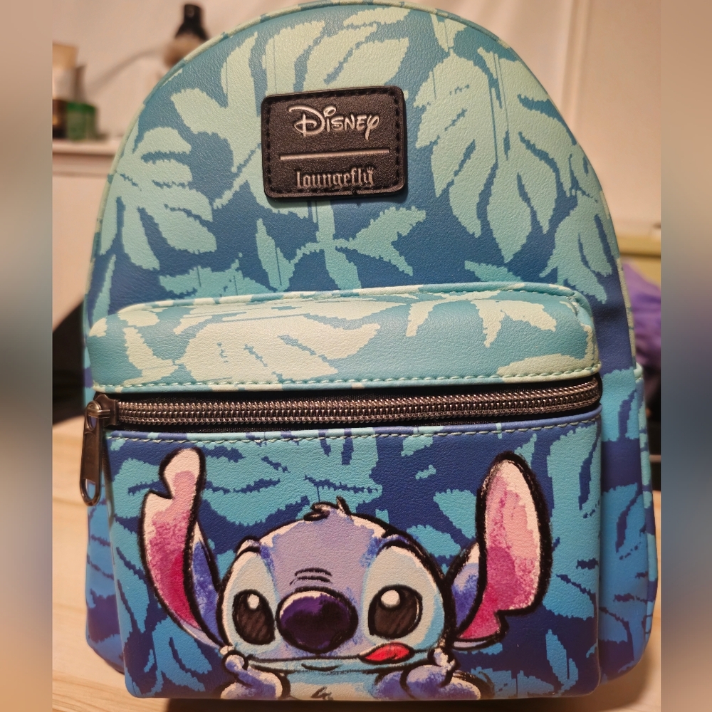 Loungefly Disney Stitch Blue and Teal Backpack